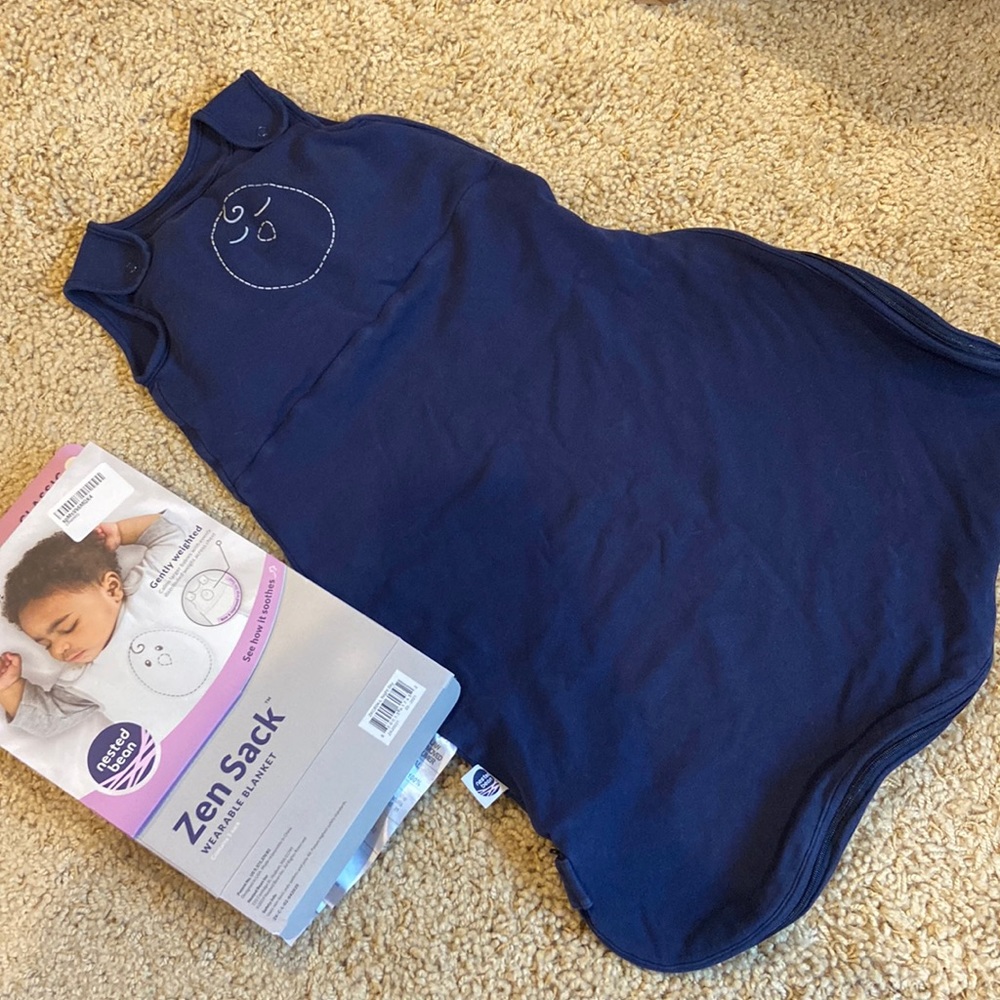 Navy blue nested bean weighted sleeper